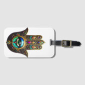 Farbige braune Gold Hamsa Regenbogenfarbe Drittes  Gepäckanhänger (Vorderseite (Horizontal))