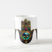 Farbige braune Gold Hamsa Regenbogenfarbe Drittes  Kaffeetasse (Mittel)