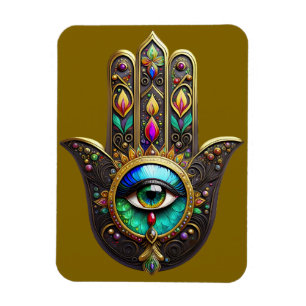 Farbige braune Gold Hamsa Regenbogenfarbe Drittes  Magnet