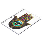 Farbige braune Gold-Hamsa-Regenbogenfarbe Drittes  Notizblock (Linke Seite)