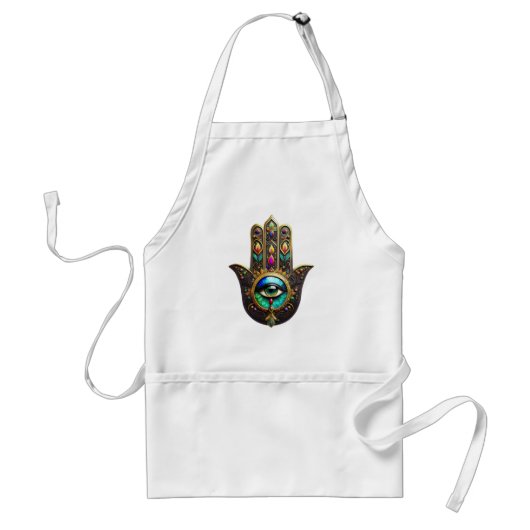 Farbige braune Gold Hamsa Regenbogenfarbe Drittes  Schürze (Vorne)