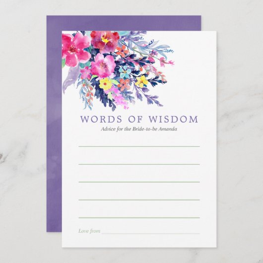 Farbige Brautparty für Wasserfarben Einladung (Vorne/Hinten)