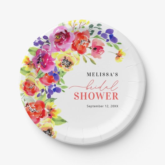 Farbige Brautparty Papier Teller (Vorderseite)