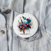 Farbige Breakdance-Girl-Kunst Button (Beispiel)