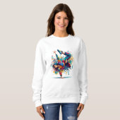 Farbige Breakdance-Girl-Kunst Sweatshirt (Vorne ganz)