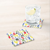 Farbige Briefe von Megan Meagher Rechteckiger Pappuntersetzer (Vor Ort)