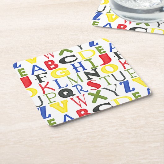 Farbige Briefe von Megan Meagher Rechteckiger Pappuntersetzer (angewinkelt)