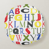 Farbige Briefe von Megan Meagher Rundes Kissen (Rückseite)