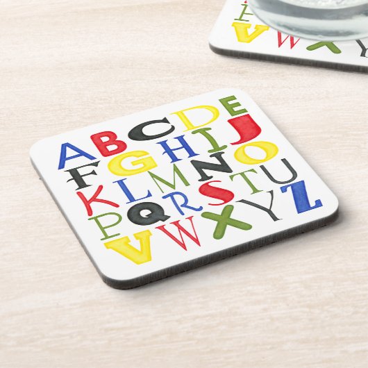 Farbige Briefe von Megan Meagher Untersetzer (Linke Seite)