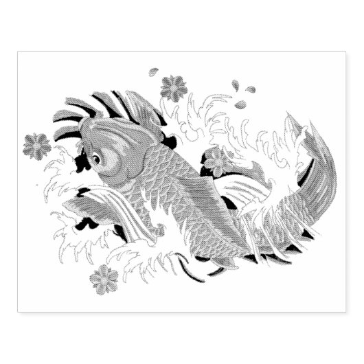 Farbige Briefmarke - Koi Carp Fish Gummistempel (Prägung)