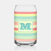 Farbige Bright Streifen Moderne Monogram