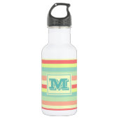 Farbige Bright Streifen Moderne Monogram Edelstahlflasche (Vorderseite)