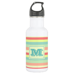 Farbige Bright Streifen Moderne Monogram Edelstahlflasche