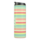 Farbige Bright Streifen Moderne Monogram Thermosbecher (Nach rechts gedreht)