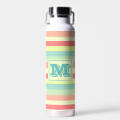Farbige Bright Streifen Moderne Monogram Trinkflasche (Vorne)