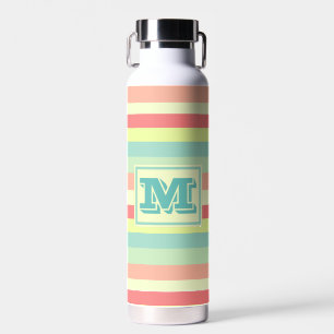 Farbige Bright Streifen Moderne Monogram Trinkflasche