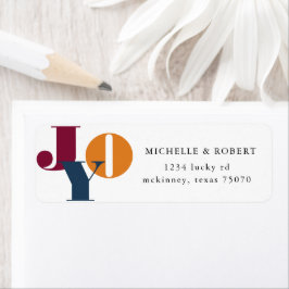 Farbige Buchstaben Joliday Rücksendeadresse Etiket