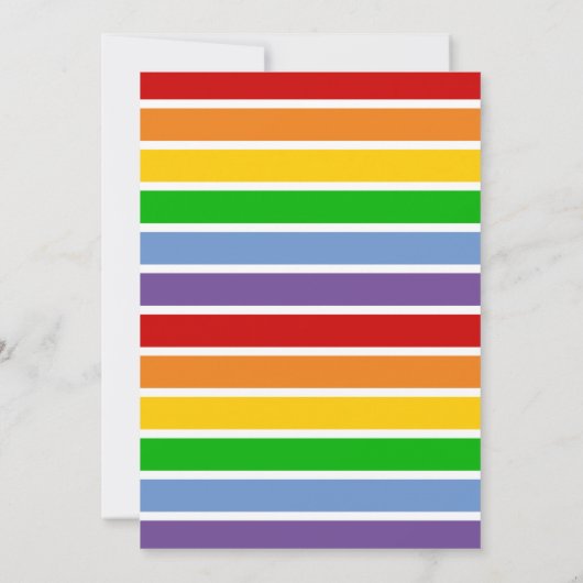 Farbige Buchstaben, Punkte und Streifen, rotes Gay Save The Date (Rückseite)