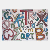 Farbige Buchstaben und Zahlen Geschenkpapier Set (Vorderseite 2)