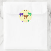 Farbige Bugbänder auf Creme Runder Aufkleber (Tasche)