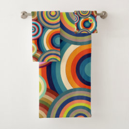 Farbige Bullseyes Badhandtuch Set