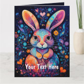Farbige Bunny Custom Txt Karte (Vorderseite)