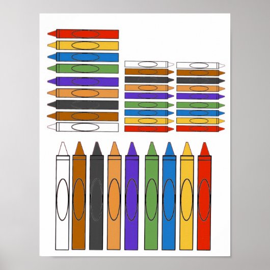 Farbige Buntstifte Clip Art  Poster (Vorne)