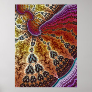 Farbige Butterfly-Fraktale Poster