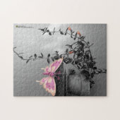 Farbige Butterfly-Monochrome Stillleben Foto Puzzle (Horizontal)