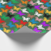 Farbige Butterfly-Silhouette Geschenkpapier (Ecke)