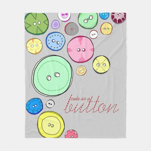 Farbige Button-Illustration Fleecedecke (Vorderseite)