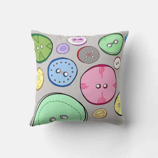Farbige Button-Illustration Kissen (Rückseite)