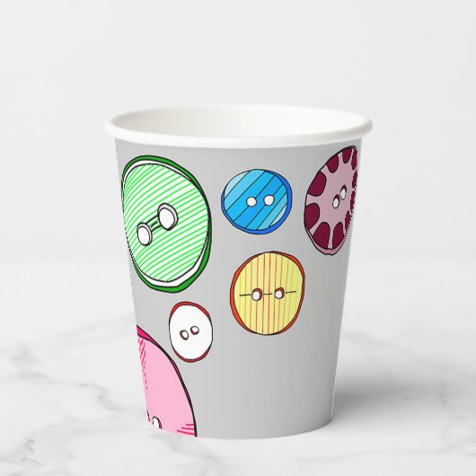 Farbige Button-Illustration Pappbecher (Rückseite)