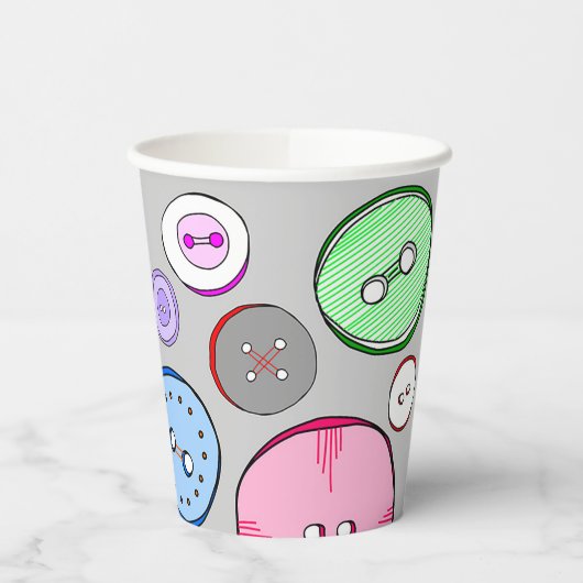 Farbige Button-Illustration Pappbecher (Links)