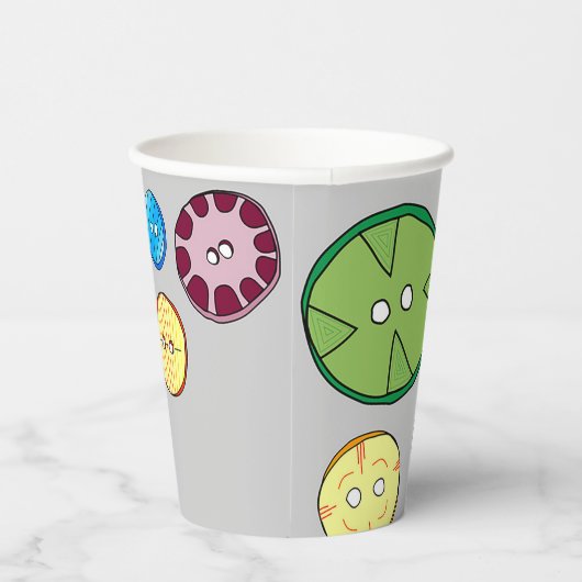 Farbige Button-Illustration Pappbecher (Rechts)