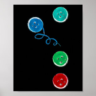 Farbige Button Kostüm Witziges Halloween-Kleinkind Poster