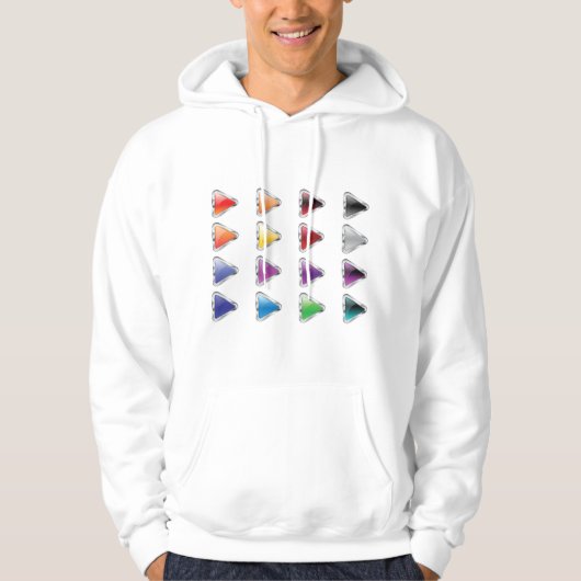 Farbige Button-Symbole Hoodie (Vorderseite)