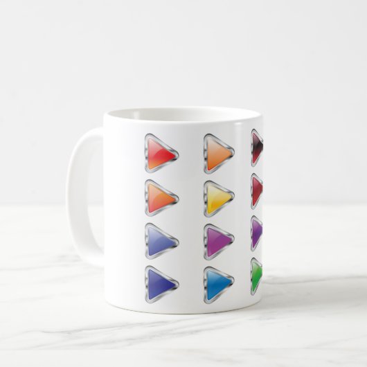 Farbige Button-Symbole Kaffeetasse (Vorderseite Links)