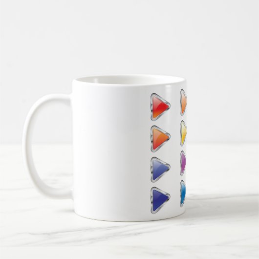 Farbige Button-Symbole Kaffeetasse (Links)