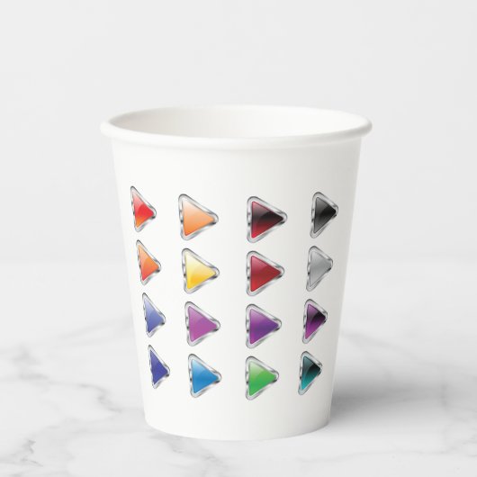 Farbige Button-Symbole Pappbecher (Vorderseite)