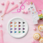 Farbige Button-Symbole Pappteller (Party)