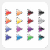 Farbige Button-Symbole Quadratischer Aufkleber (Vorderseite)
