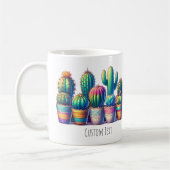 Farbige Cactus-Tasse mit benutzerdefiniertem Text  Kaffeetasse (Links)