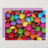 Farbige Candies Einladung (Vorne/Hinten)