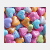 Farbige Candy Love Hearts Fleecedecke (Vorderseite (Horizontal))