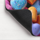 Farbige Candy Love Hearts Mousepad (Ecke)