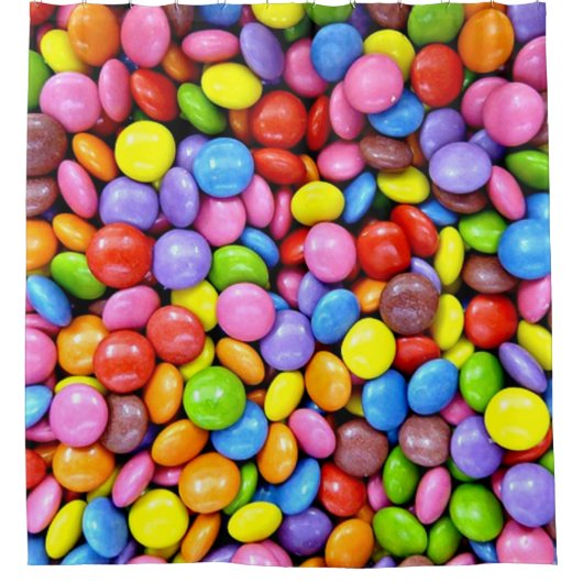 Farbige Candy Pieces Duschvorhang (Vorderseite)