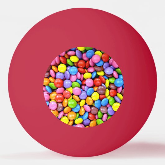 Farbige Candy Pieces Tischtennisball (Vorderseite)