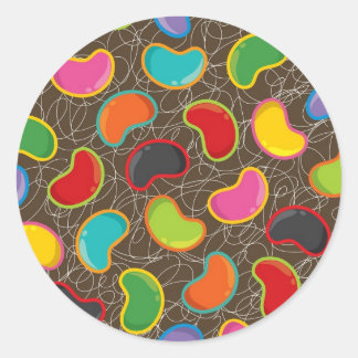 Farbige Candy Retro Jellybohnenaufkleber Runder Aufkleber