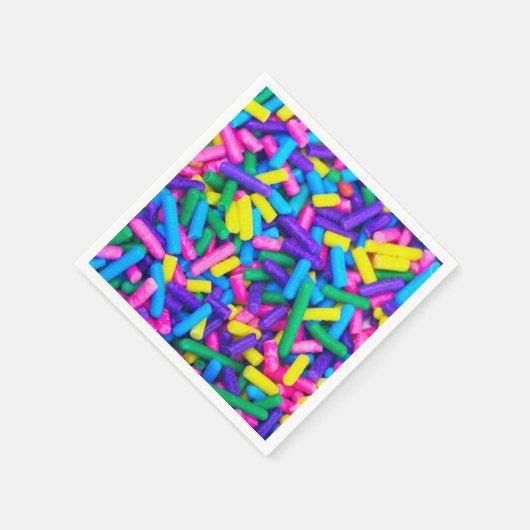 Farbige Candy Sprinkles Serviette (Ecke)